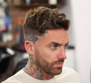 curly cut with skin fade