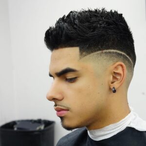 fade cut with razor line