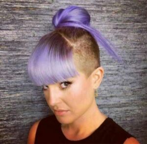 Side Shaves Blunt Bang Lilac