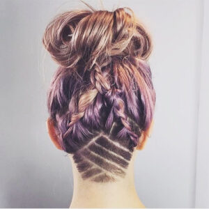 Braided Pastel Undercut Bun
