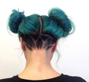 Twin Buns Undercut Design