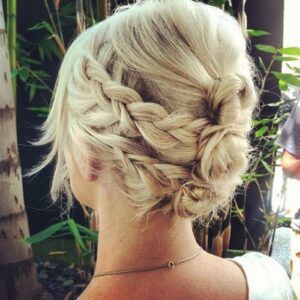 triple buns short hair updo