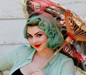 Aqua Pin Curl Bob
