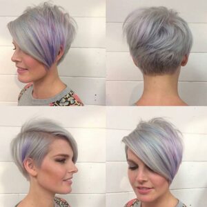 silvery stacked pixie bob