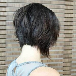 tousled stacked bob