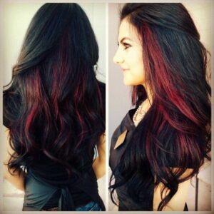 Peekaboo Highlights in Dark Red