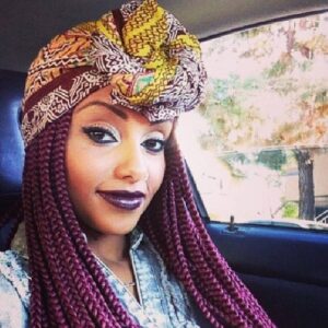 burgundy braids