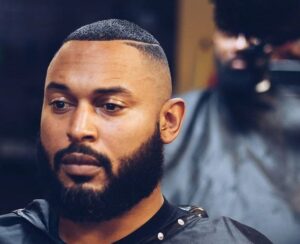 High Fade With Hard Part