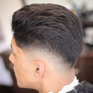 thick brush up with drop fade