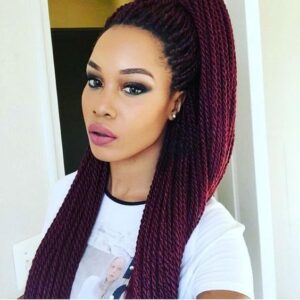 Long Burgundy Braids