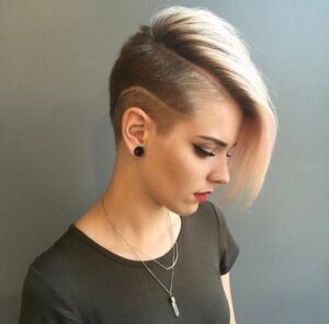 half shaved haircut