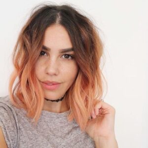peach ombre bob