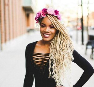 blonde floral locs