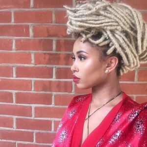 jumbo faux loc updo