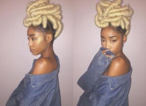 jumbo faux locs updo