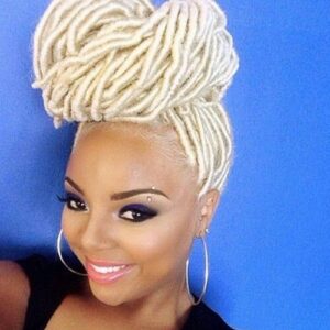 platinum locs updo