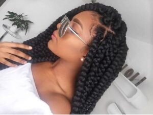 jumbo box braids side swept