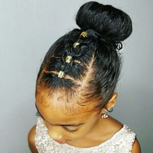 pinned bangs bun
