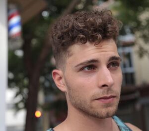 curly taper fade