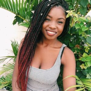 Red ombre individual braids