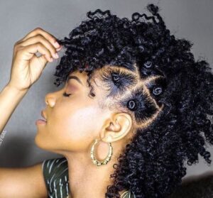 bantu knots frohawk