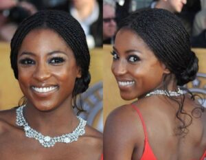 micro braids chignon