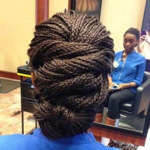 twisted micro braids updo