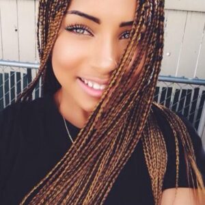 warm blonde micro braids