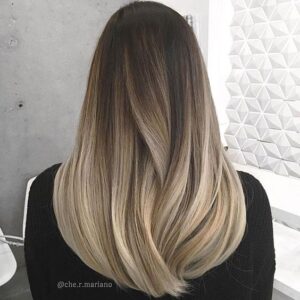 Brunette and Ash Blonde Balayage