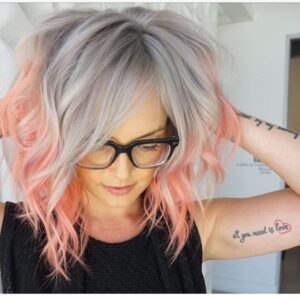 Pastel Grey to Blorange Ombre