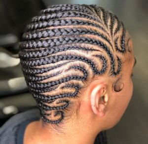 Greek inspired feed in braids