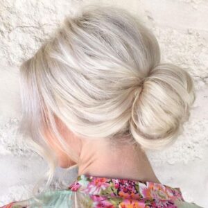 Platinum Blonde Messy Sock Bun