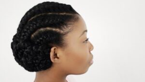 Cornrowed Low Bun