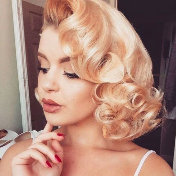 Platinum Bob with Cascading Curls