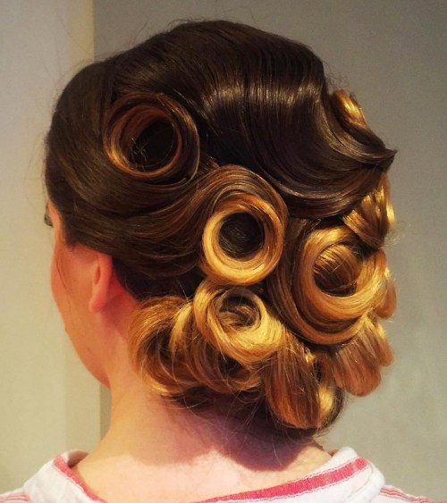 Cute Pin Curl Up-Do