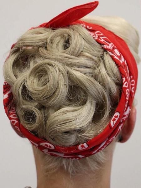 Pin Up Hairstyle With Bandana