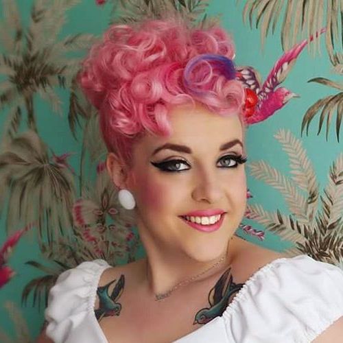 Pretty Pink Defined Pin Curls