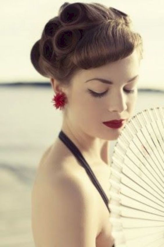 Vintage Up-do with Faux Bangs