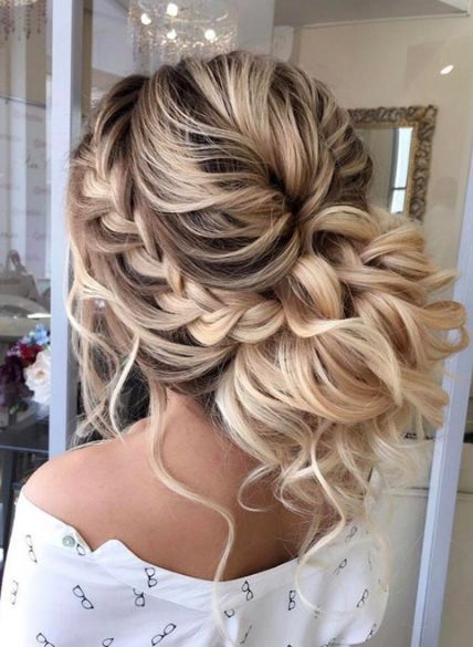 French Braid into Messy Low Bun