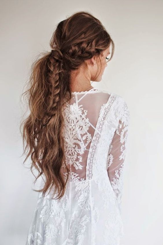 Braids and Messy Ponytail