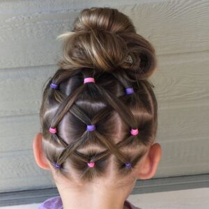 high bun with elastics