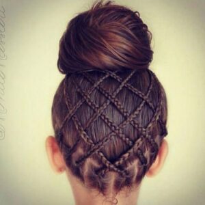 pineapple braid weave topknot