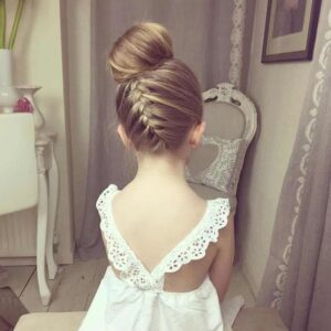 upsidedown braid with big bun