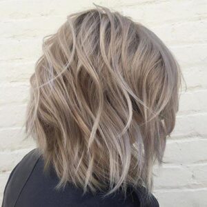 Choppy Ash Blonde Bob
