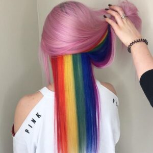 Bubblegum Pink with Peek-A-Boo Rainbow