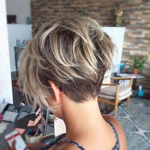 Undercut Pixie Cut with Blonde Balayage