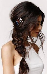 pin styled side pony braid
