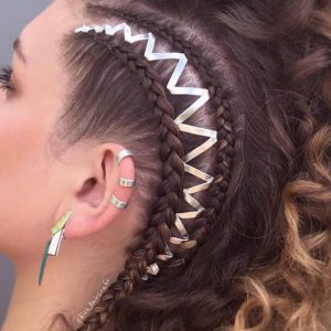 metallic side braiding