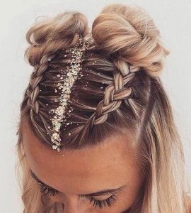 braided bun glitter part