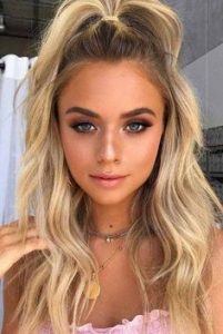 perky halfup hair